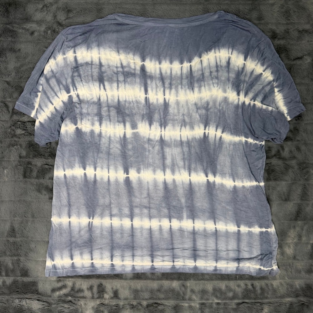 American Eagle Soft & Sexy V-Neck Tie Dye Tee Blue White Short Sleeve Womens M - Picture 5 of 6